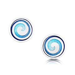 Surfbreaker Enamel Dress Stud Earrings in Sterling Silver by Sheila Fleet Jewellery