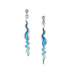 River Ripples Dress Drop Earrings in Tropical Enamel by Sheila Fleet Jewellery