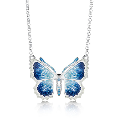 Holly Blue Butterfly Enamel Necklace by Sheila Fleet Jewellery