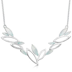 Seasons Silver Dress Necklace in Winter Enamel by Sheila Fleet Jewellery
