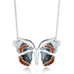 Red Admiral Butterfly Enamel Dress Necklace by Sheila Fleet Jewellery