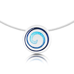 Surfbreaker Enamelled Dress Necklace in Sterling Silver by Sheila Fleet Jewellery