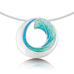 Atlantic Breaker Necklace in Shallows Enamel by Sheila Fleet Jewellery