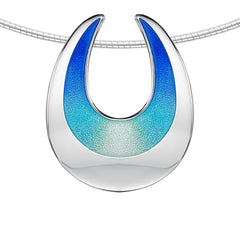 Sea & Surf Curved Occasion Necklace in Ocean Hue Enamel by Sheila Fleet Jewellery
