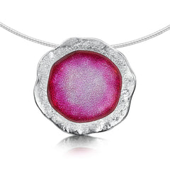 Lunar Bright Occasion Necklace in Hot Pink Enamel by Sheila Fleet Jewellery