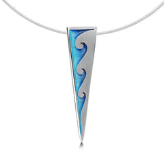 New Wave Silver Enamel Necklace in Pentland Enamel by Sheila Fleet Jewellery