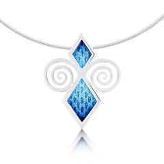Skara Urn Enamel Necklace in Sterling Silver by Sheila Fleet Jewellery
