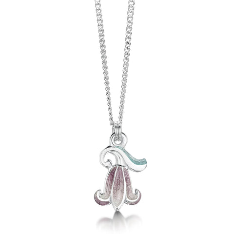 Bluebell Small Pendant Necklace in Pinkbell Enamel by Sheila Fleet Jewellery