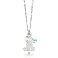 Bluebell Small Pendant Necklace in Whitebell Enamel by Sheila Fleet Jewellery