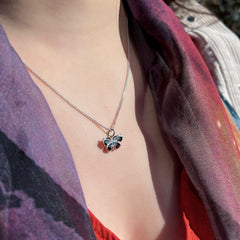 Red Admiral Butterfly Small Enamel Pendant by Sheila Fleet Jewellery