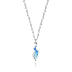 River Ripples Small Pendant Necklace in Light Ocean Enamel by Sheila Fleet Jewellery