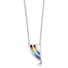 Rainbow Enamel Pendant Necklace in Sterling Silver