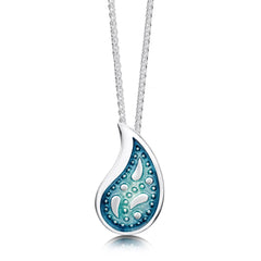 Paisley Leaf Pendant Necklace in Verdi Enamel by Sheila Fleet Jewellery