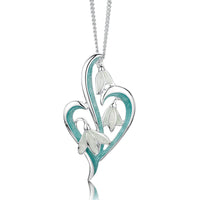 Snowdrop 3-leaf Sterling Silver Pendant in Leaf Enamel by Sheila Fleet Jewellery
