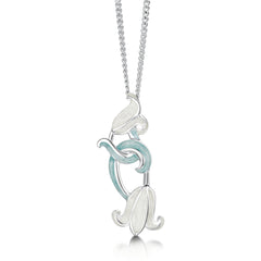 Bluebell Pendant Necklace in Whitebell Enamel by Sheila Fleet Jewellery