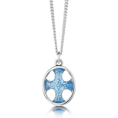 Cross of the Kirk Silver Pendant in Cool Slate Enamel by Sheila Fleet Jewellery