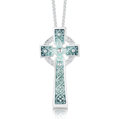 Iona Cross Enamelled Pendant Necklace in Sterling Silver by Sheila Fleet Jewellery