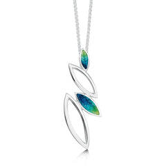 Seasons Silver Pendant Necklace in Spring Enamel by Sheila Fleet Jewellery