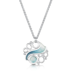 Arctic Stream Pendant in Arctic Blue Enamel by Sheila Fleet Jewellery