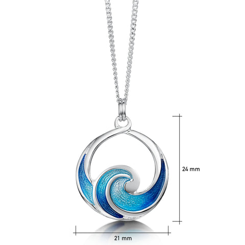 Pentland Enamel Pendant Necklace in Sterling Silver