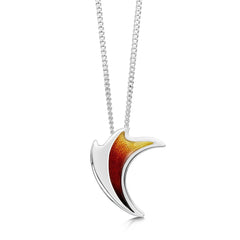 New Wave Silver Curve Pendant in Flame Enamel by Sheila Fleet Jewellery