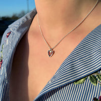 Secret Hearts Dress Pendant in Red Enamel by Sheila Fleet Jewellery