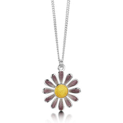 Coloured Daisies Small Pendant in Champagne Enamel by Sheila Fleet Jewellery