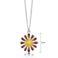 Coloured Daisies Small Pendant in Fire Enamel by Sheila Fleet Jewellery