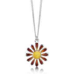 Coloured Daisies Small Pendant in Fire Enamel by Sheila Fleet Jewellery
