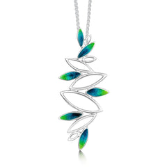 Seasons Silver Dress Pendant Necklace in Spring Enamel by Sheila Fleet Jewellery