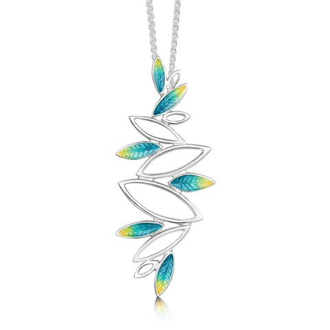 Seasons Silver Dress Pendant Necklace in Summer Enamel by Sheila Fleet Jewellery