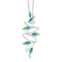 Seasons Silver Dress Pendant Necklace in Summer Enamel by Sheila Fleet Jewellery