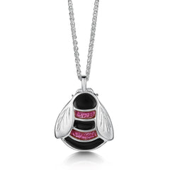 Bumblebee Hot Pink Dress Pendant in Sterling Silver by Sheila Fleet Jewellery