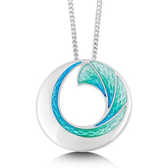 Atlantic Breaker Pendant in Shallows Enamel by Sheila Fleet Jewellery