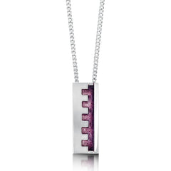 Castle Dress Pendant Necklace in Amethyst Enamel