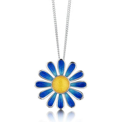 Coloured Daisies Pendant in Ocean Enamel by Sheila Fleet Jewellery