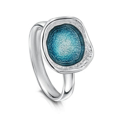 Lunar Small Ring in Lichen Enamel by Sheila Fleet Jewellery