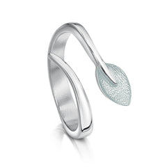 Rowan Leaf Ring in Frost Enamel by Sheila Fleet Jewellery