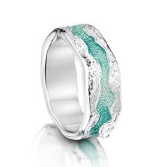 Lava Stream Ring in Surf Enamel by Sheila Fleet Jewellery