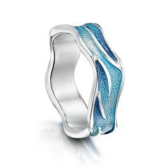 Sea Motion Ring in Slate Enamel by Sheila Fleet Jewellery