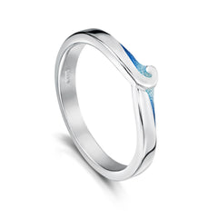 New Wave Ring in Light Ocean Enamel by Sheila Fleet Jewellery