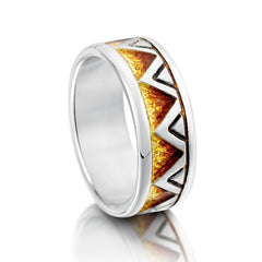 Skara Shard Enamel Ring in Sterling Silver by Sheila Fleet Jewellery