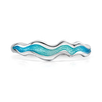 River Ripples Sterling Silver Ring in Shallows Enamel by Sheila Fleet Jewellery