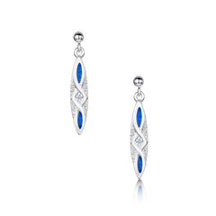 Sweetheart CZ Drop Earrings in Electric Enamel by Sheila Fleet Jewellery