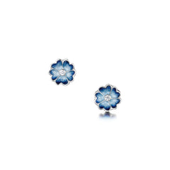 Primula Scotica Cubic Zirconia Stud Earrings in Skaill Enamel by Sheila Fleet Jewellery