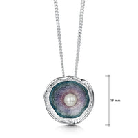 Lunar Pearl Pendant Necklace in Mill Sands Enamel by Sheila Fleet Jewellery