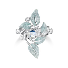 Sterling Silver Rowan Dress Ring in Frost Enamel by Sheila Fleet Jewellery
