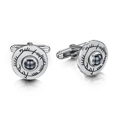 Ogham Cufflinks in Sterling Silver with Hematite by Sheila Fleet Jewellery