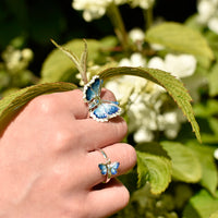 Holly Blue Butterfly Enamel Cocktail Ring by Sheila Fleet Jewellery