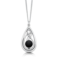 Celtic Teardrop Pendant in Sterling Silver by Sheila Fleet Jewellery